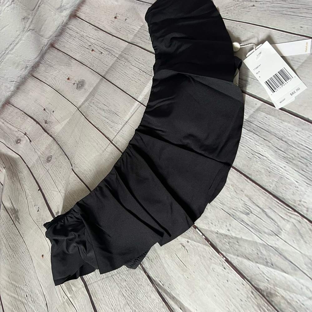 TRINA TURK BIKINI SET - OFF THE SHOULDER RUFFLE BANDEAU & SIDE SHIRRED H… - Picture 5 of 10